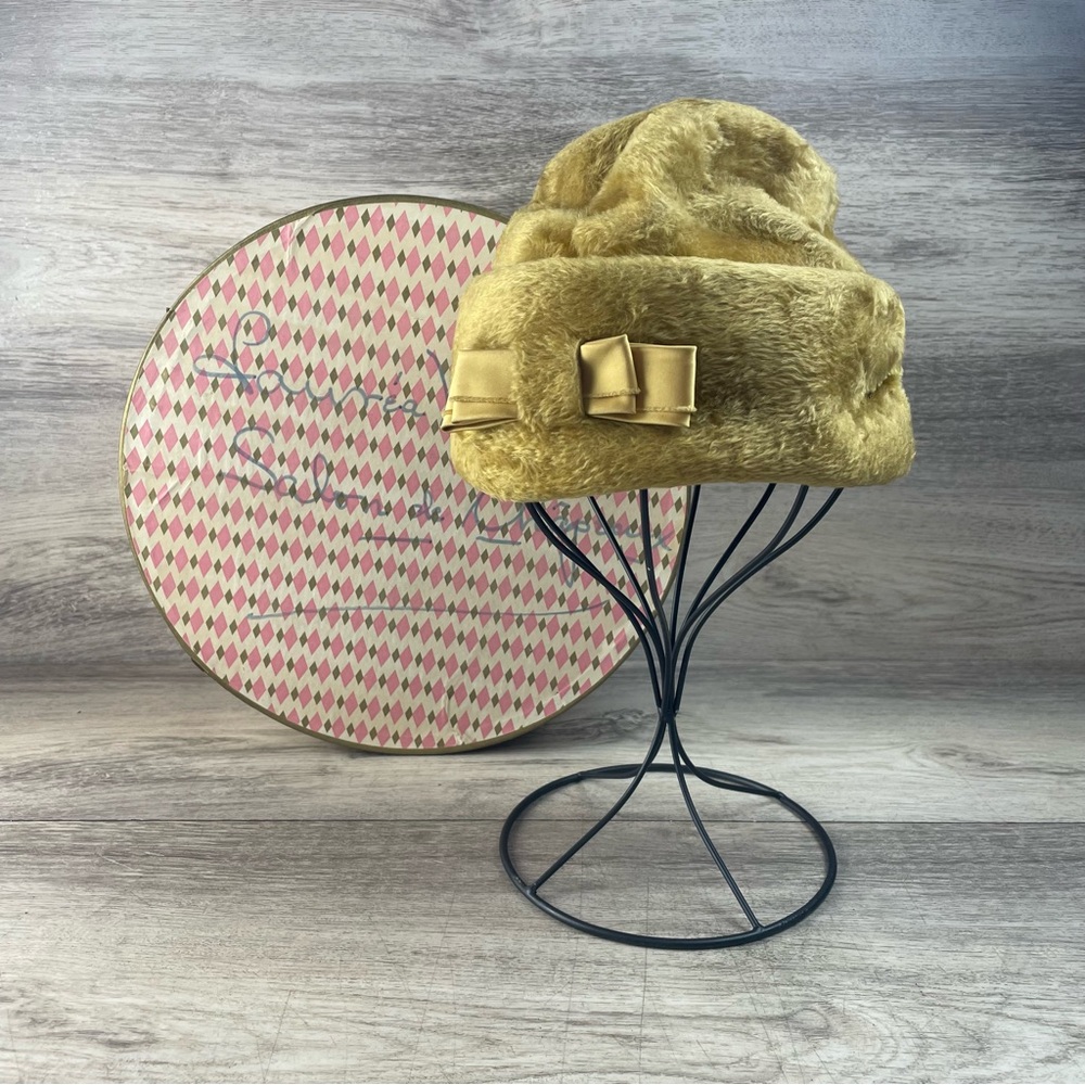 Vintage 1950s Lauria M Hamel Fur Felt Hat w/ Bows – Duchess Italy Body + Box